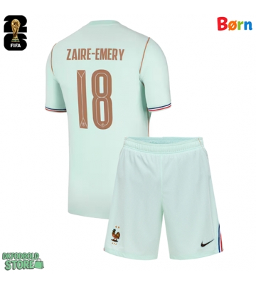 Frankrig Warren Zaire-Emery #18 Replika Babytøj Udebanesæt Børn VM 2026 Kortærmet (+ Korte bukser)